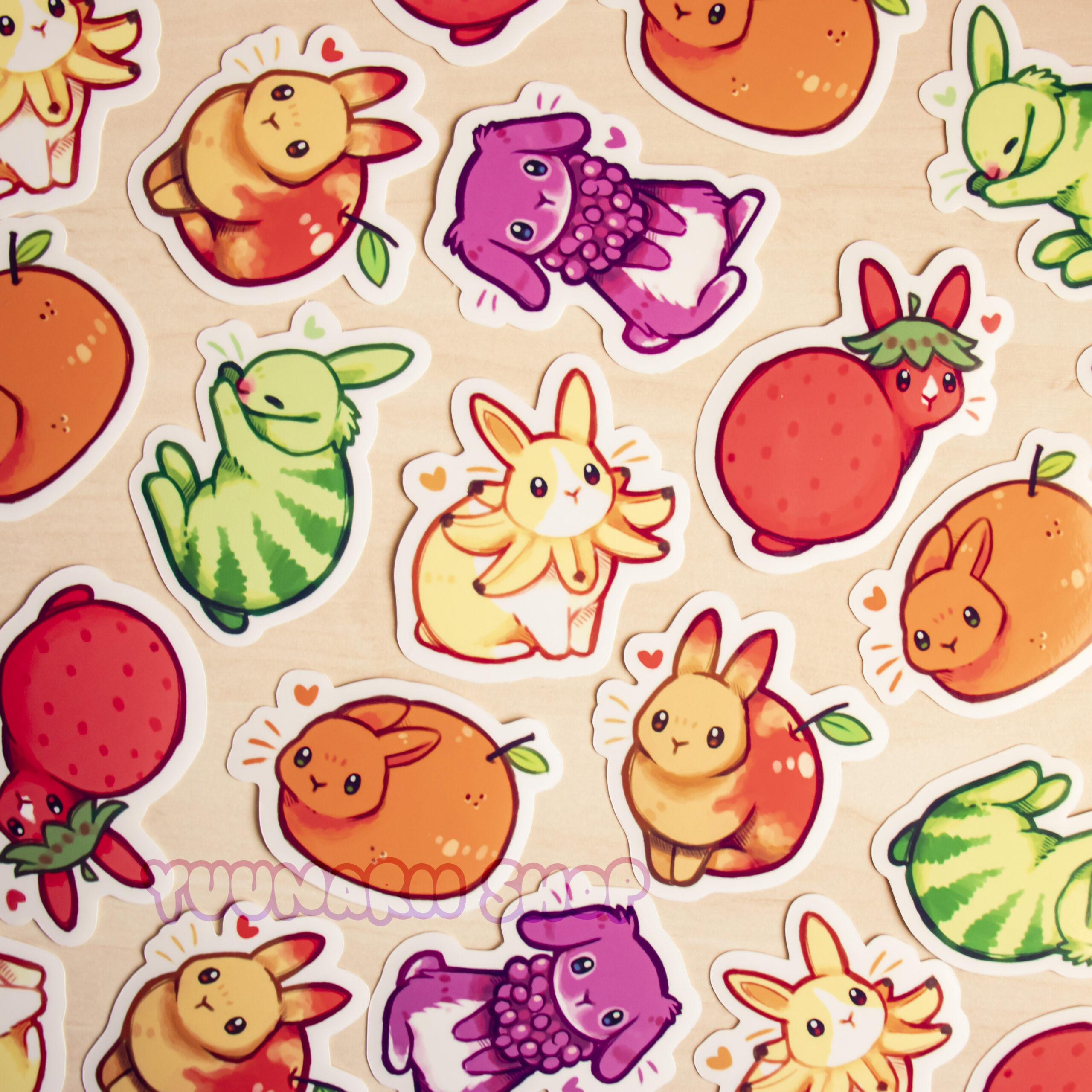 Fruit Bunny Vinyl Stickers