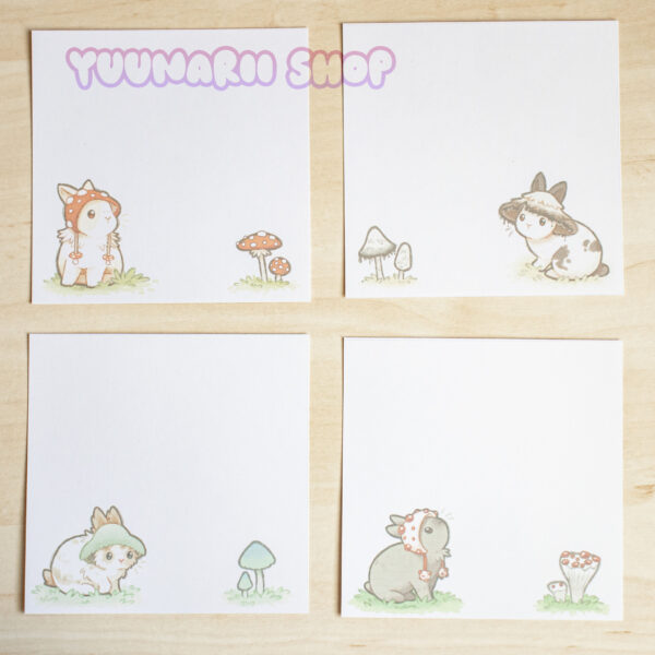 Mushroom Hat Bunnies Memo Pad - Image 2
