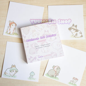 Mushroom Hat Bunnies Memo Pad