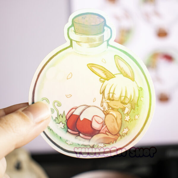 Nanachi & Faputa Holo Bottle Vinyl Stickers - Image 4